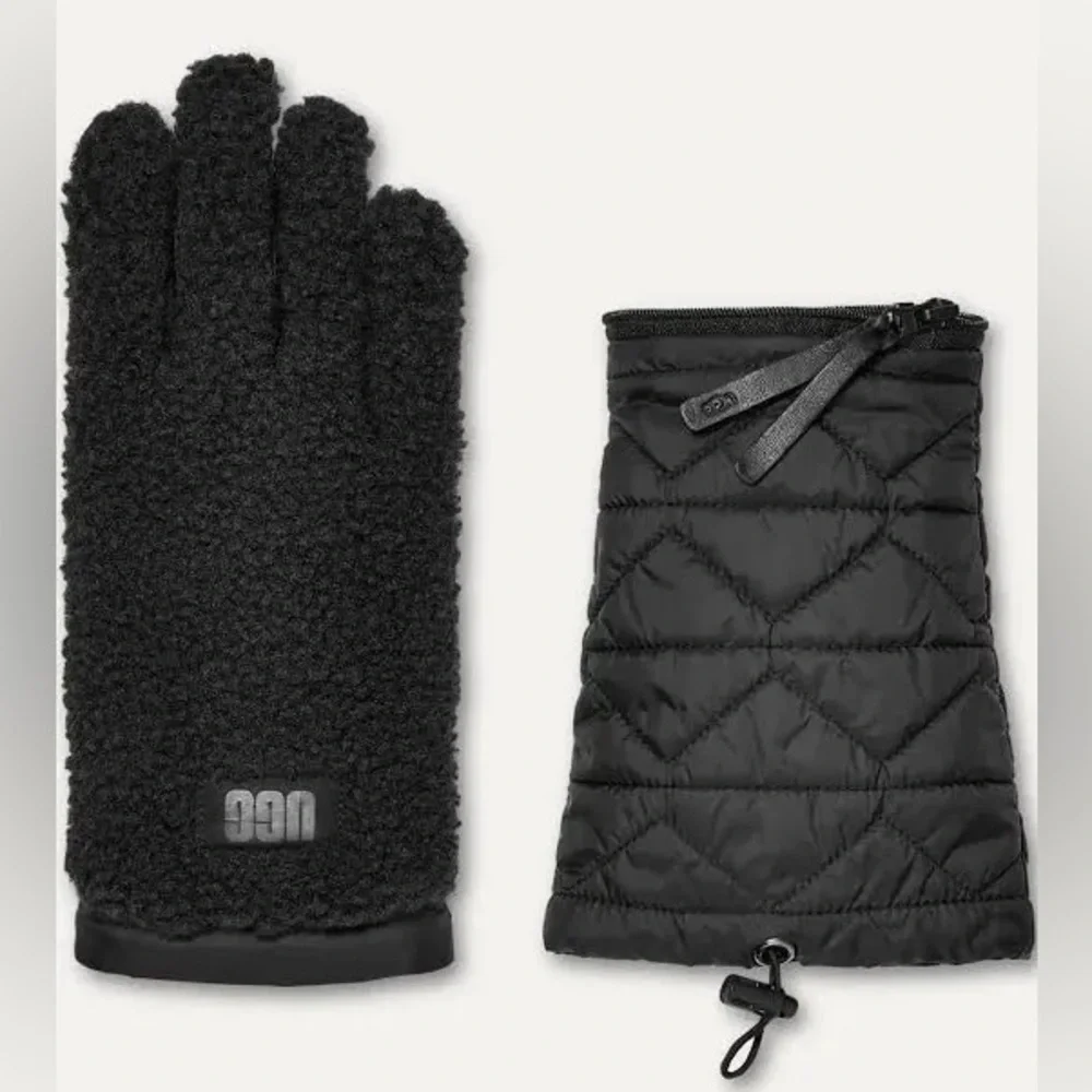 UGG Women's Faux Fur Modular Gloves in black